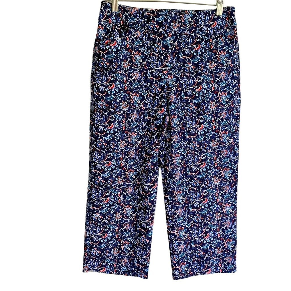 Coral Bay Blue Pull On Capris Pants with Pockets Women's Size 6 NEW NWOT